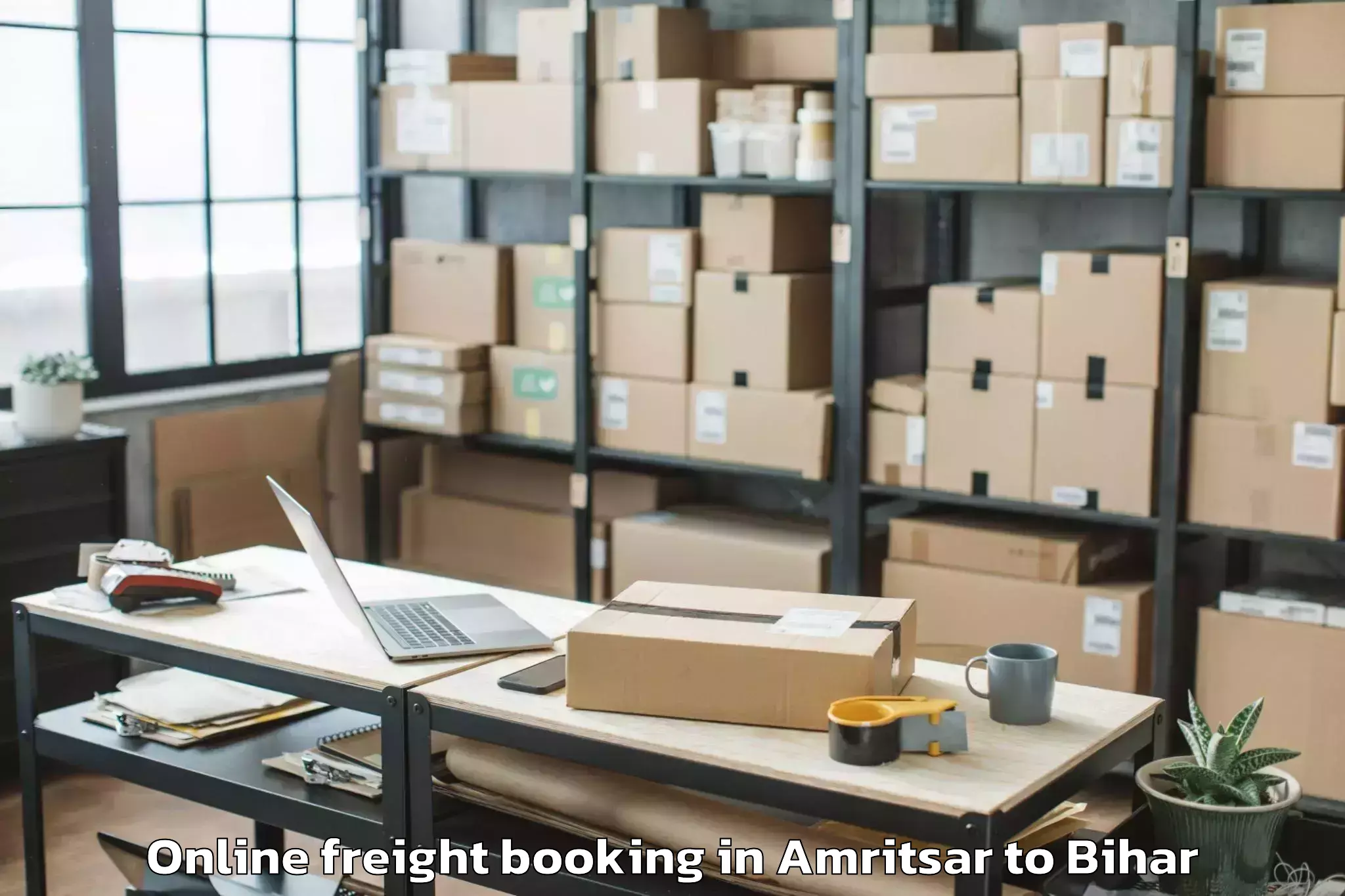 Leading Amritsar to Harsidhi Pakariya Online Freight Booking Provider